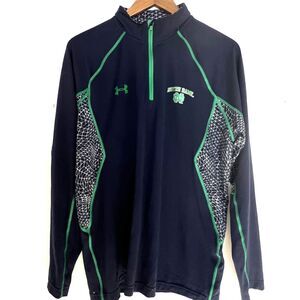 Under Armour Notre Dame Womens 1/4 zip Pullover M Heat Gear blue green logo